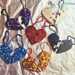 Matching Puzzle Heart Keyrings