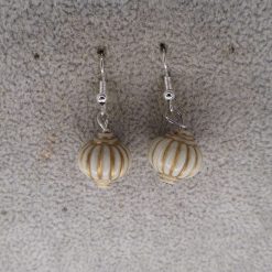 cream and gold lantern-style drop earrings. length 17mm width 13mm 1 cream and gold lantern-style drop earrings. length 17mm width 13mm 1