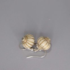 cream and gold lantern-style drop earrings. length 17mm width 13mm