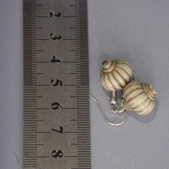 cream and gold lantern-style drop earrings. length 17mm width 13mm 2 cream and gold lantern-style drop earrings. length 17mm width 13mm 2