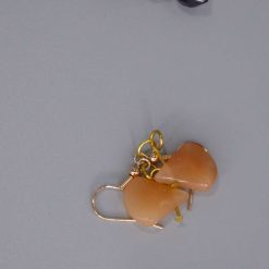 peach moonstone earrings. length 15mm width 13mm