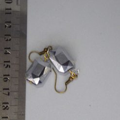 grey glass dangle earrings length 23mm width 13mm 2 grey glass dangle earrings length 23mm width 13mm 2