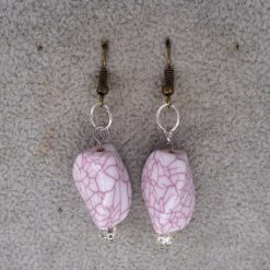 white and pink earrings length 31mm width 13mm 1 white and pink earrings length 31mm width 13mm 1