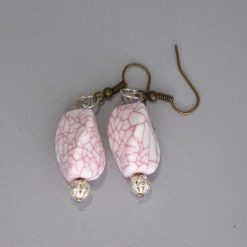 white and pink earrings length 31mm width 13mm