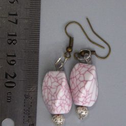white and pink earrings length 31mm width 13mm 2 white and pink earrings length 31mm width 13mm 2