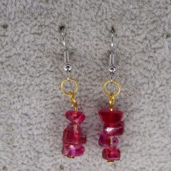 Red Chip Beaded earrings length 20mm width 8mm 2 Red Chip Beaded earrings length 20mm width 8mm 2