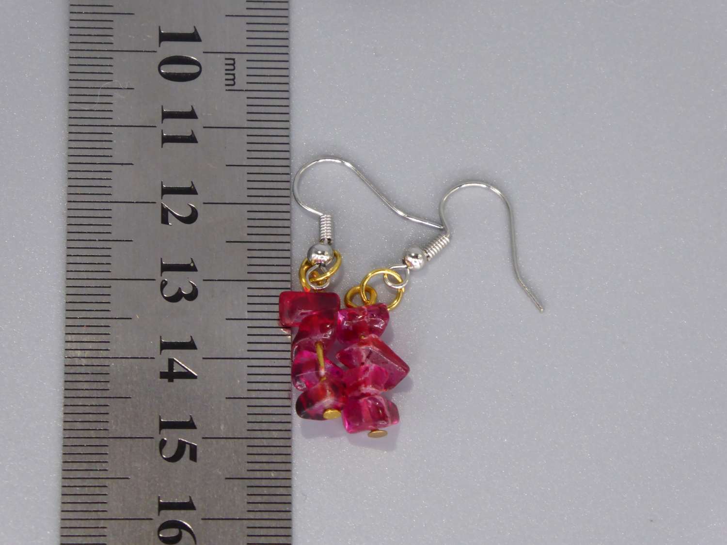 Red Chip Beaded earrings length 20mm width 8mm Red Chip Beaded earrings length 20mm width 8mm