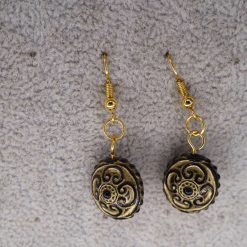 black and bronze beaded earrings length 20mm width 14mm 1 black and bronze beaded earrings length 20mm width 14mm 1