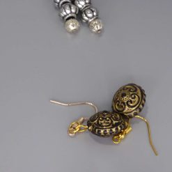 black and bronze beaded earrings length 20mm width 14mm