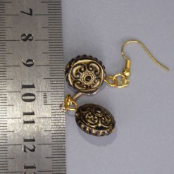 black and bronze beaded earrings length 20mm width 14mm 2 black and bronze beaded earrings length 20mm width 14mm 2