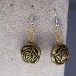 puffed flower beaded earrings length 20mm width 15mm 1 puffed flower beaded earrings length 20mm width 15mm 1