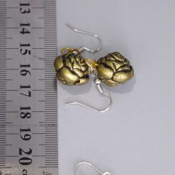 puffed flower beaded earrings length 20mm width 15mm 2 puffed flower beaded earrings length 20mm width 15mm 2