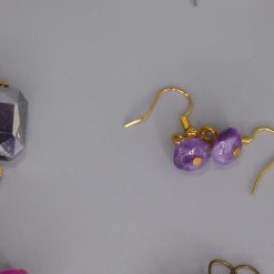 amethyst stones dangle earrings length 10mm width 8mm