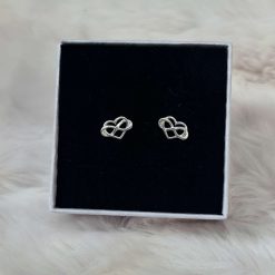 Sterling silver infinity heart studs