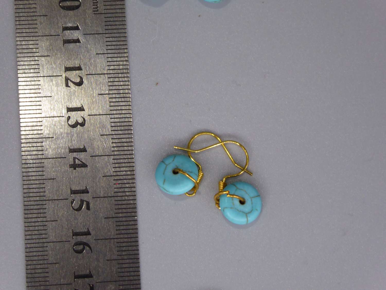 turquoise drop earrings. length 10mm width 10mm turquoise drop earrings. length 10mm width 10mm