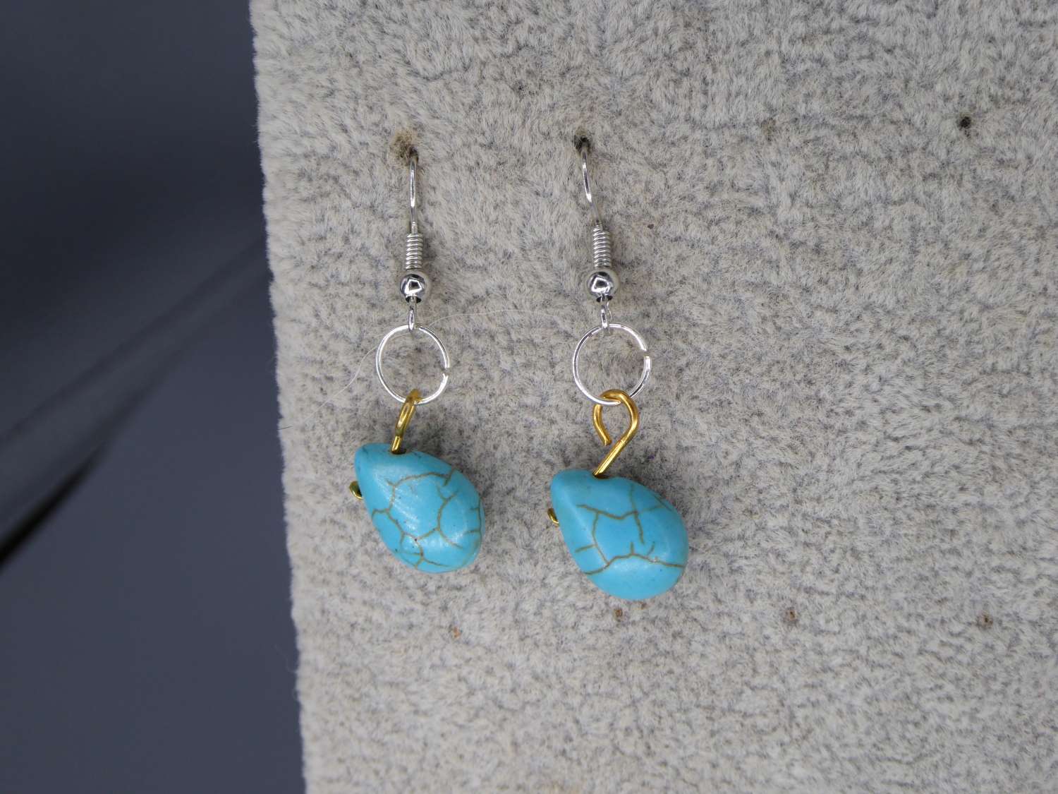 turquoise drop earrings. length 13mm width 10mm turquoise drop earrings. length 13mm width 10mm