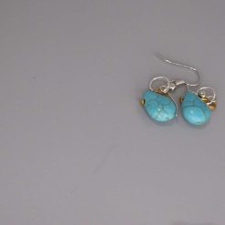 turquoise drop earrings. length 13mm width 10mm