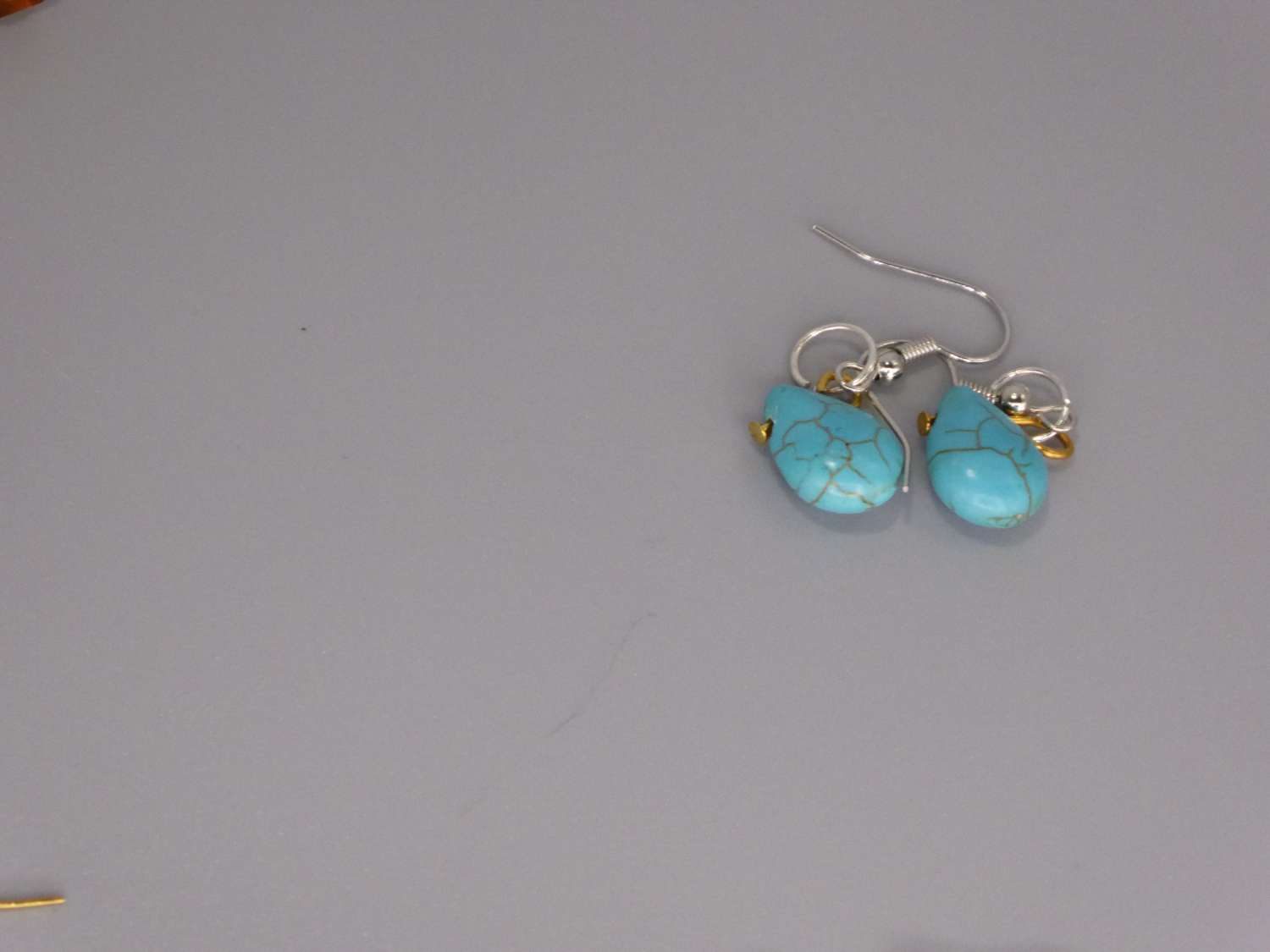 turquoise drop earrings. length 13mm width 10mm turquoise drop earrings. length 13mm width 10mm