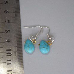 turquoise drop earrings. length 13mm width 10mm 2 turquoise drop earrings. length 13mm width 10mm 2