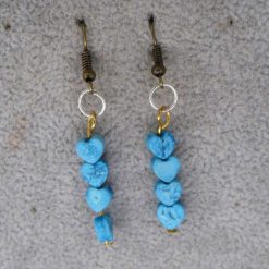 turquoise drop earrings. length 30mm width 6mm 2 turquoise drop earrings. length 30mm width 6mm 2