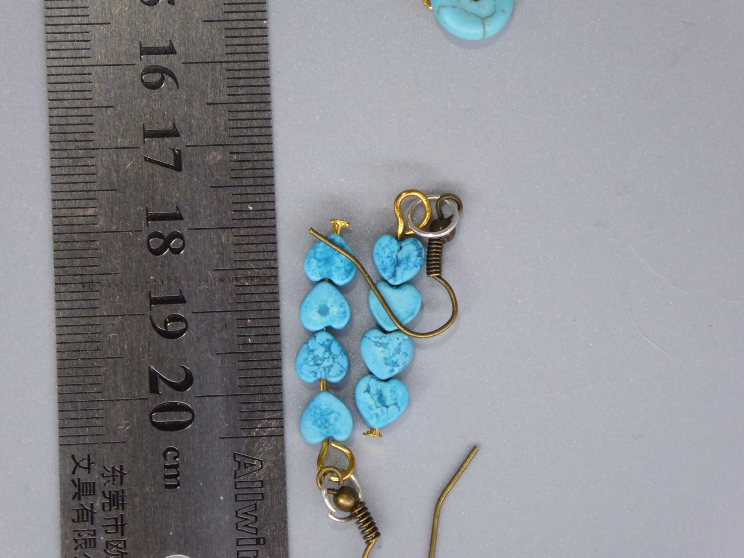 turquoise drop earrings. length 30mm width 6mm turquoise drop earrings. length 30mm width 6mm