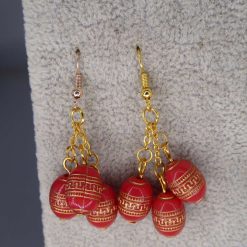 red Barrel Acrylic Beaded earrings . length 20mm width 31mm 1 red Barrel Acrylic Beaded earrings . length 20mm width 31mm 1