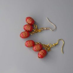 red Barrel Acrylic Beaded earrings . length 20mm width 31mm