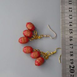 red Barrel Acrylic Beaded earrings . length 20mm width 31mm 2 red Barrel Acrylic Beaded earrings . length 20mm width 31mm 2