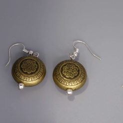 tribal yellow gold-plated earrings . length 19mm width 19mm