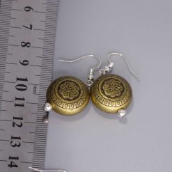 tribal yellow gold-plated earrings . length 19mm width 19mm 1 tribal yellow gold-plated earrings . length 19mm width 19mm 1