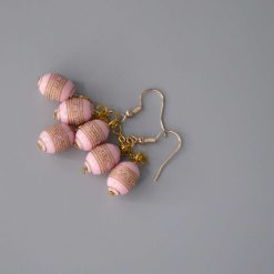 pink Barrel Acrylic Beaded earrings . length 20mm width 31mm