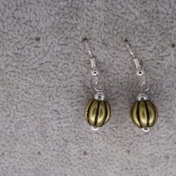gold beaded earrings. length 16mm width 9mm 1 gold beaded earrings. length 16mm width 9mm 1