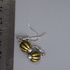gold beaded earrings. length 16mm width 9mm 2 gold beaded earrings. length 16mm width 9mm 2