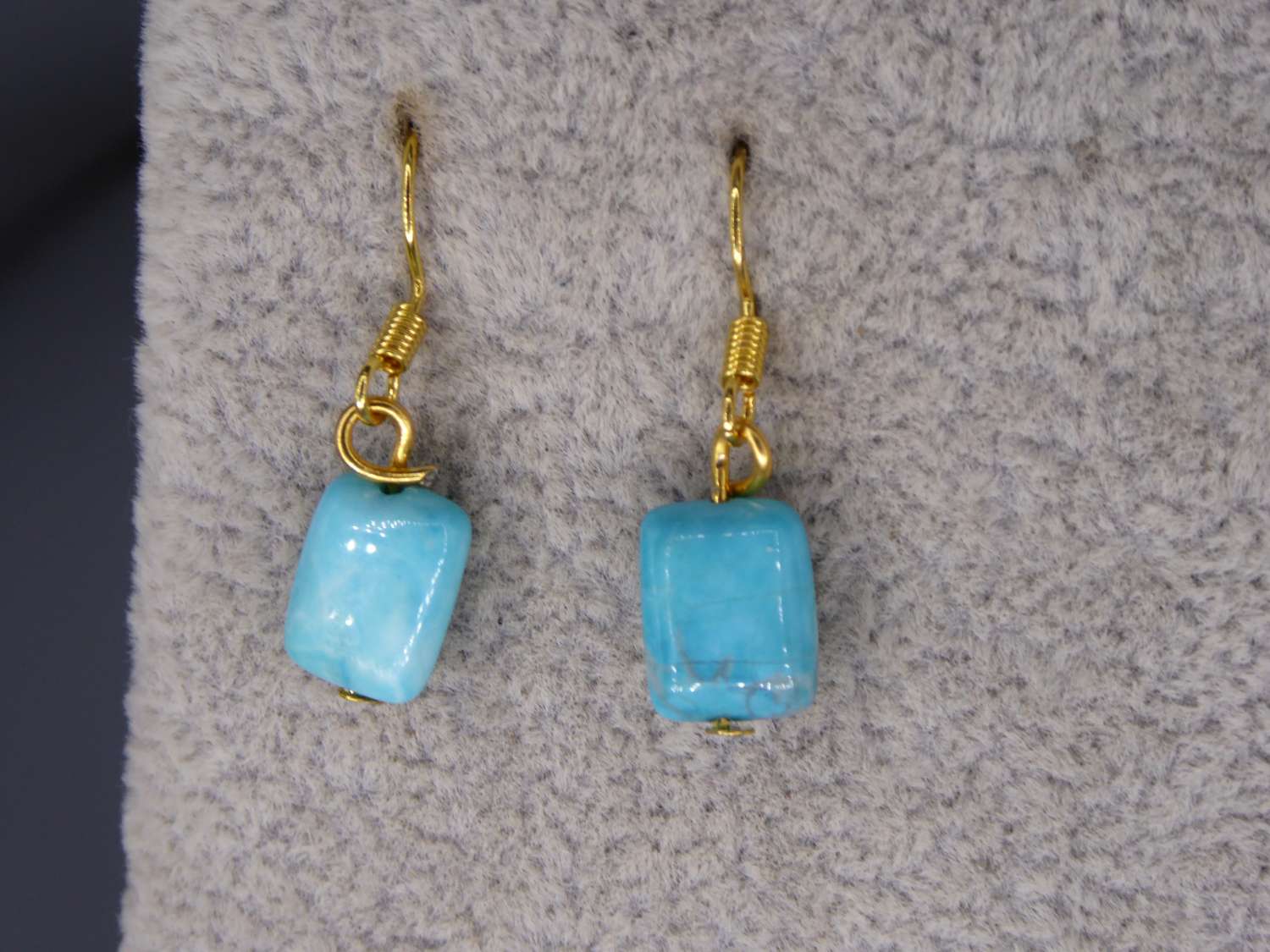 turquoise drop earrings. length 14mm width 8mm turquoise drop earrings. length 14mm width 8mm