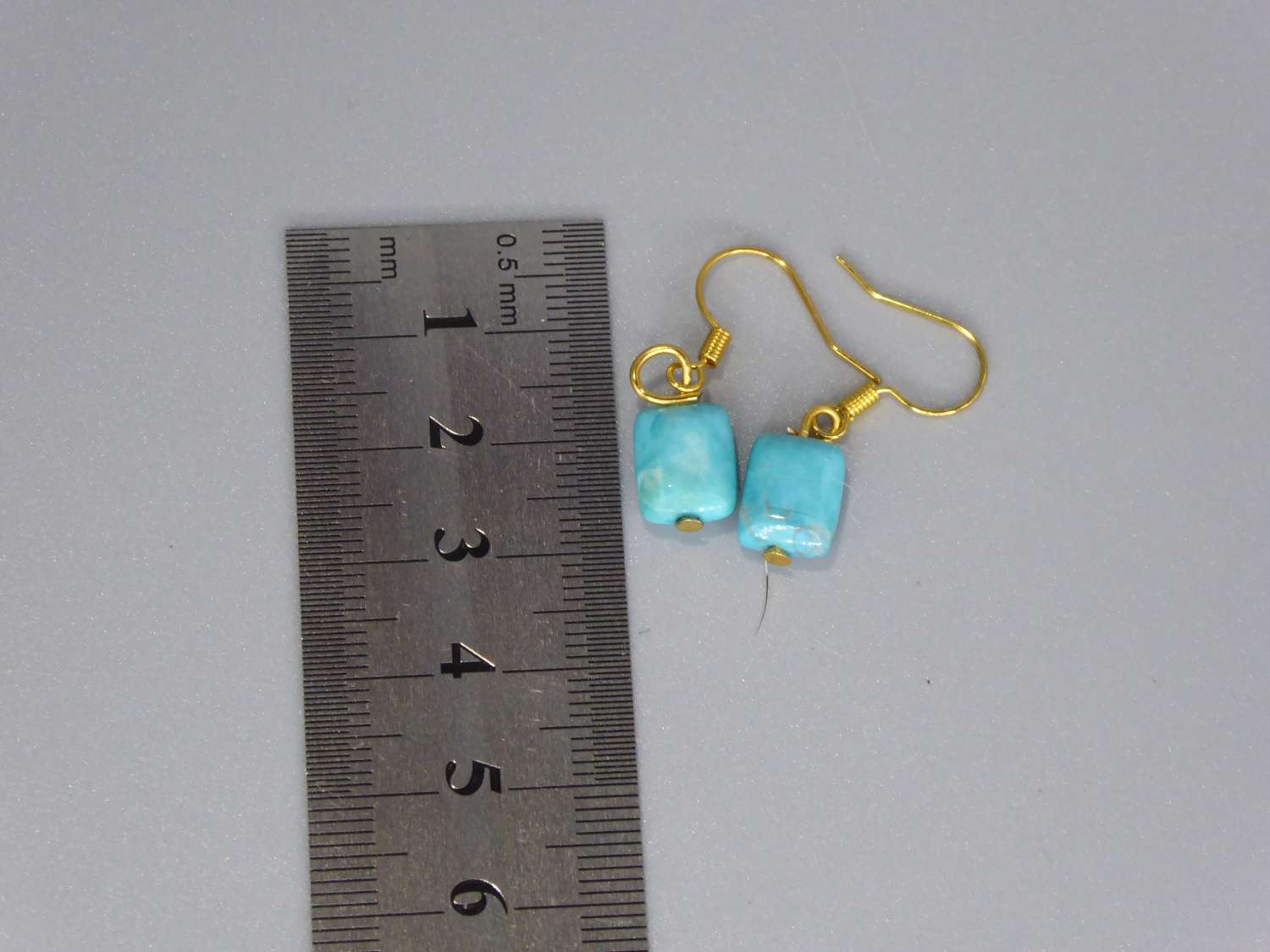 turquoise drop earrings. length 14mm width 8mm turquoise drop earrings. length 14mm width 8mm