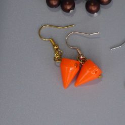 orange acrylic cone earrings. length 14mm width 10mm