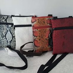 SNAKESKIN Vinyl Cross body Cell Phone bag. Assorted colours