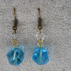 blue crystal earrings. length 16mm width 10mm 2 blue crystal earrings. length 16mm width 10mm 2