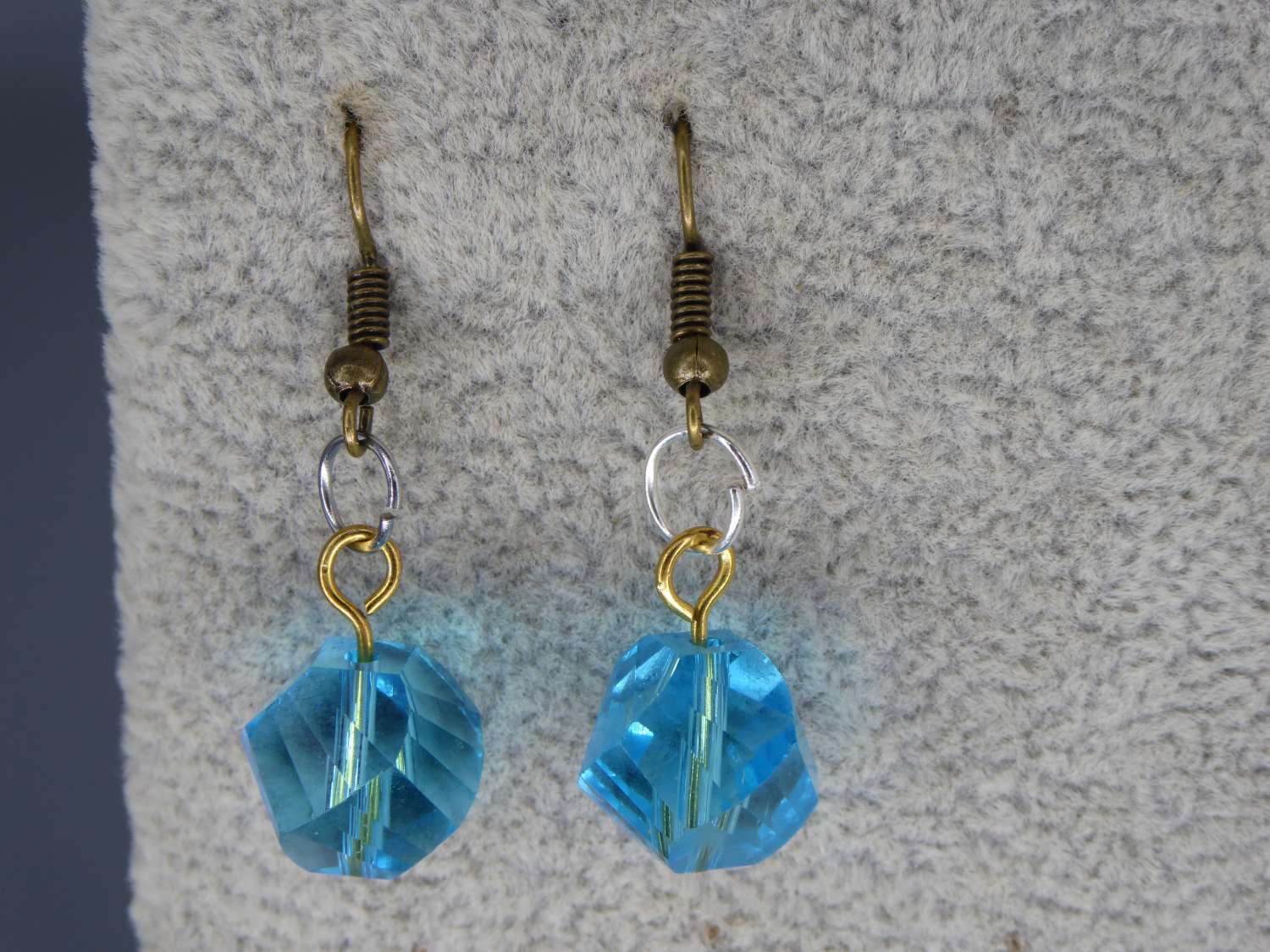 blue crystal earrings. length 16mm width 10mm blue crystal earrings. length 16mm width 10mm