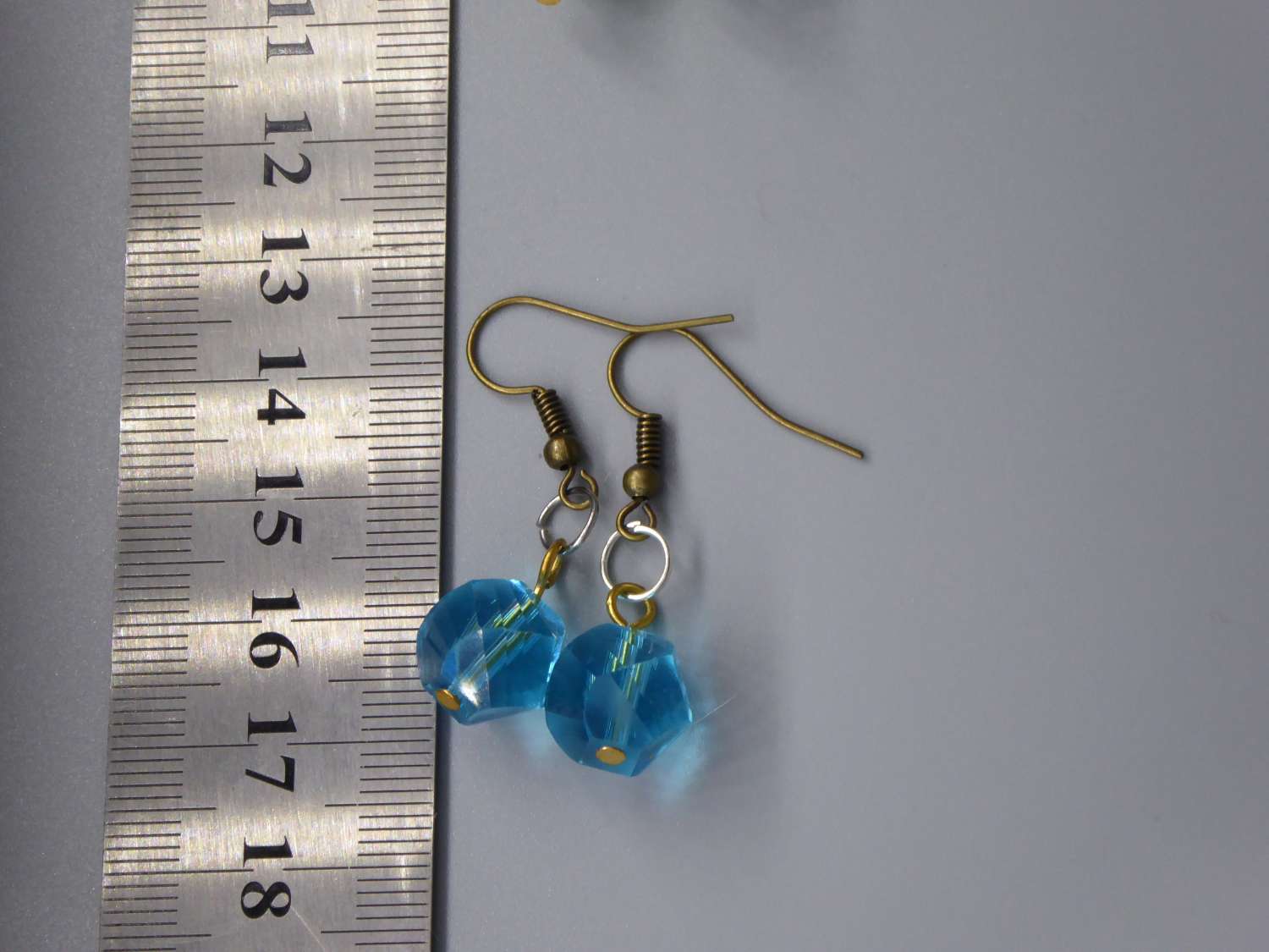 blue crystal earrings. length 16mm width 10mm blue crystal earrings. length 16mm width 10mm