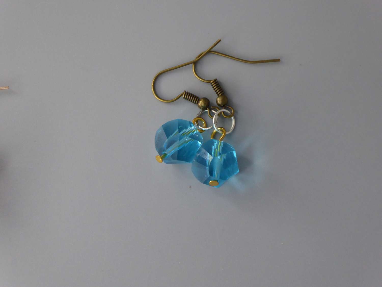 blue crystal earrings. length 16mm width 10mm blue crystal earrings. length 16mm width 10mm
