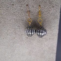 Silver Fluted Earring drop earrings. length 19mm width 13mm 1 Silver Fluted Earring drop earrings. length 19mm width 13mm 1