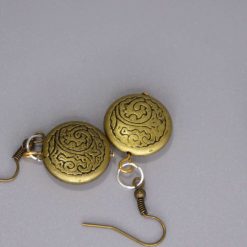 tribal yellow gold-plated earrings . length 19mm width 19mm