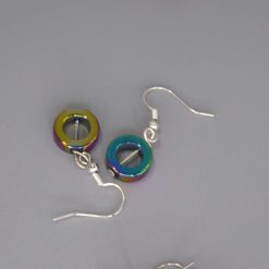 hematite earrings . length 13mm width 13mm