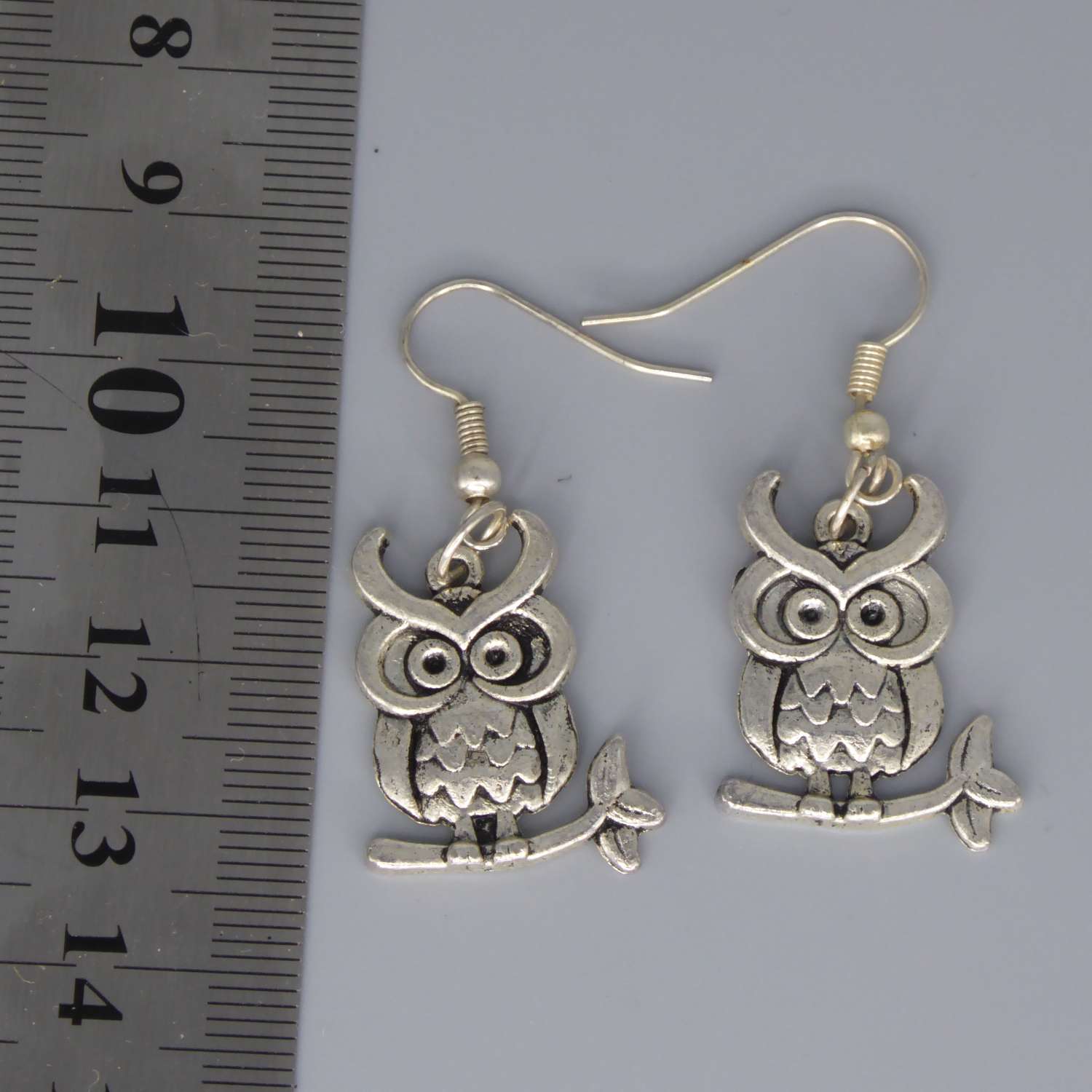 owl earrings length 23mm width 20mm owl earrings length 23mm width 20mm