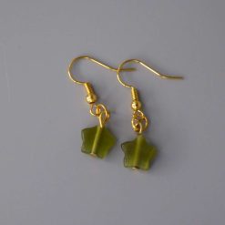 green star dangle earrings length 13 mm width 9 mm