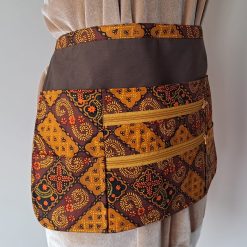 HALF APRON Brown African Print - Vendor, Crafters, Utility, Gardeners Multi pocket & zippered 1 HALF APRON Brown African Print - Vendor, Crafters, Utility, Gardeners Multi pocket & zippered 1