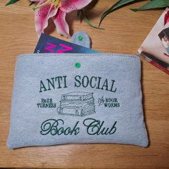 Book sleeve - ANTI SOCIAL BOOK CLUB- Washed denim