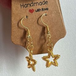Gold Star Dangle Earrings – Handmade Star Jewellery