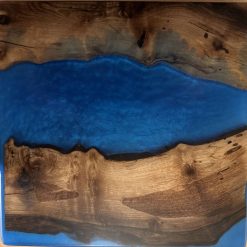 Serving Board - Medium - Walnut & Blue Resin